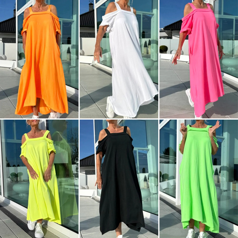 🏖️Summer Specials💃Maxi abito casual a spalla fredda da donna