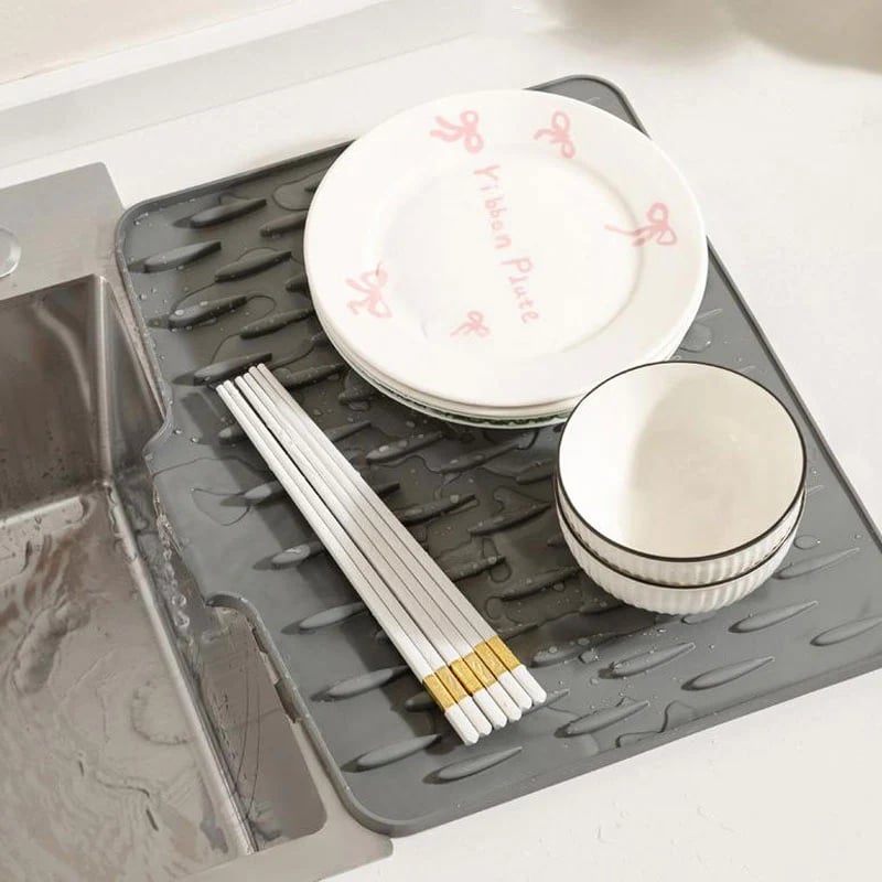 💥 Protège-plan de travail en silicone anti-débordement - Tapis thermorésistant et antidérapant pour sécher sans gouttes 💥