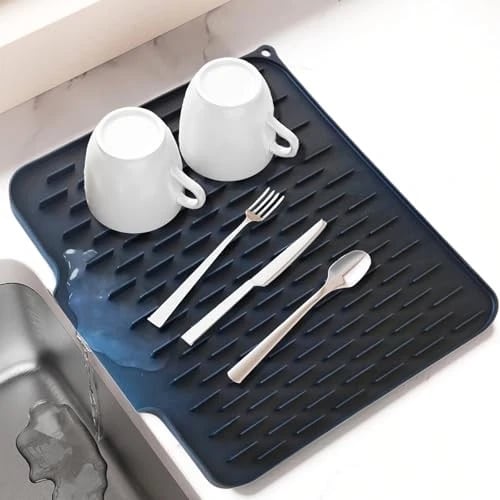 💥 Protège-plan de travail en silicone anti-débordement - Tapis thermorésistant et antidérapant pour sécher sans gouttes 💥