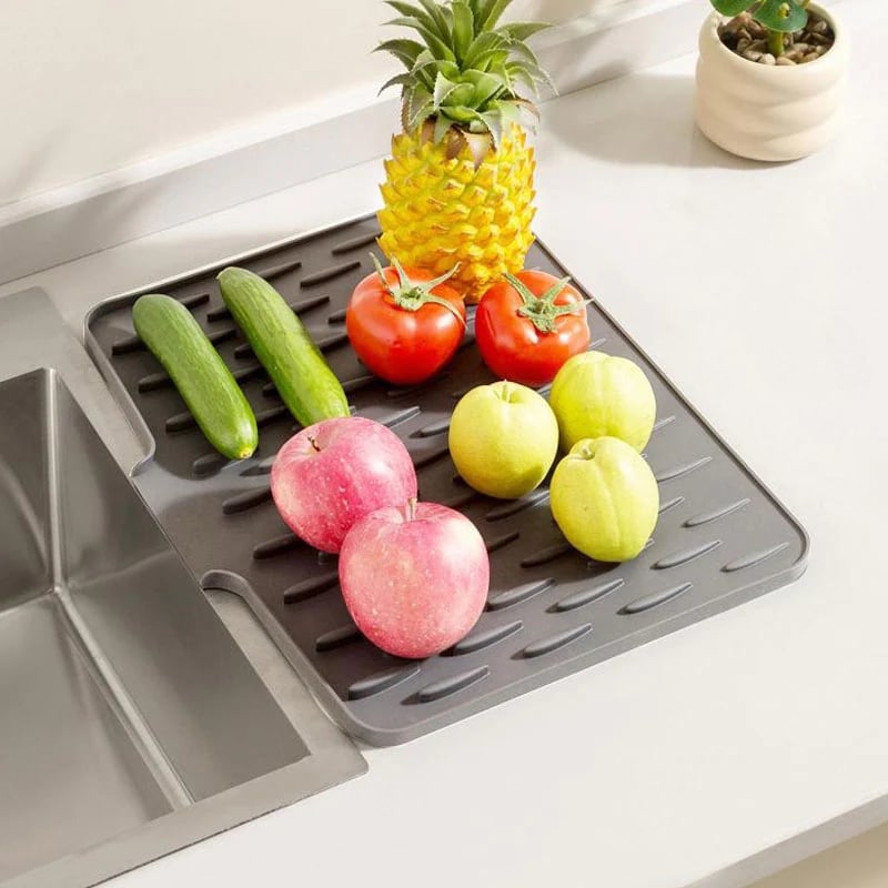 💥 Protège-plan de travail en silicone anti-débordement - Tapis thermorésistant et antidérapant pour sécher sans gouttes 💥