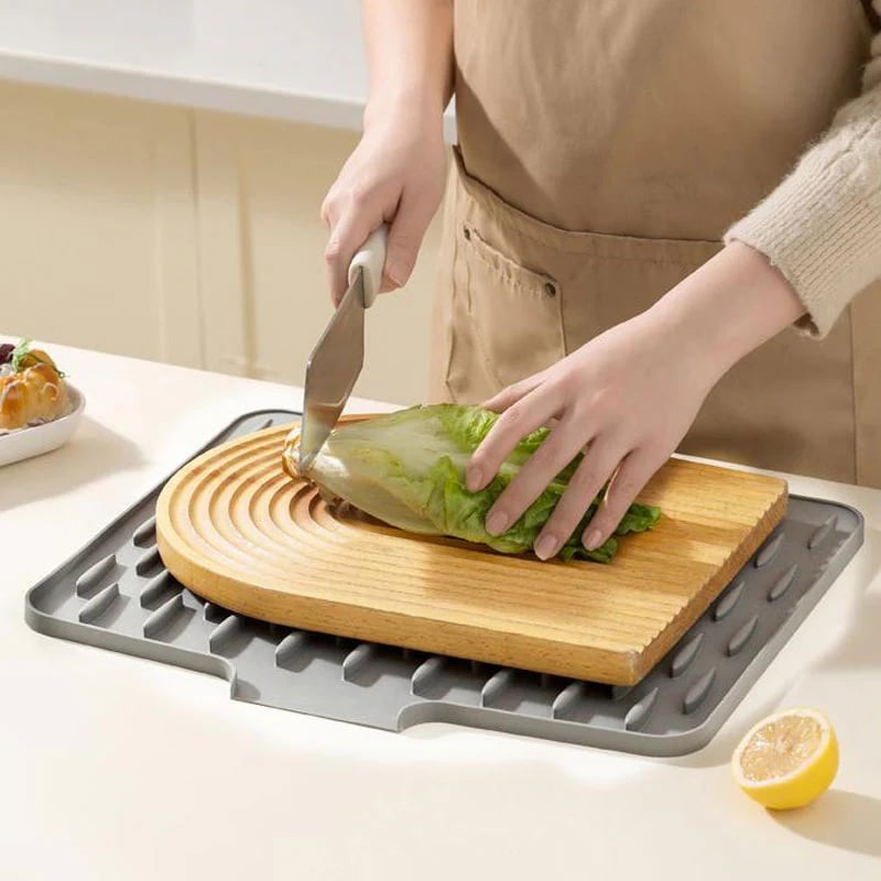 💥 Protège-plan de travail en silicone anti-débordement - Tapis thermorésistant et antidérapant pour sécher sans gouttes 💥