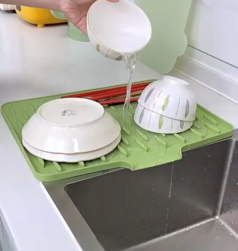 💥 Protège-plan de travail en silicone anti-débordement - Tapis thermorésistant et antidérapant pour sécher sans gouttes 💥