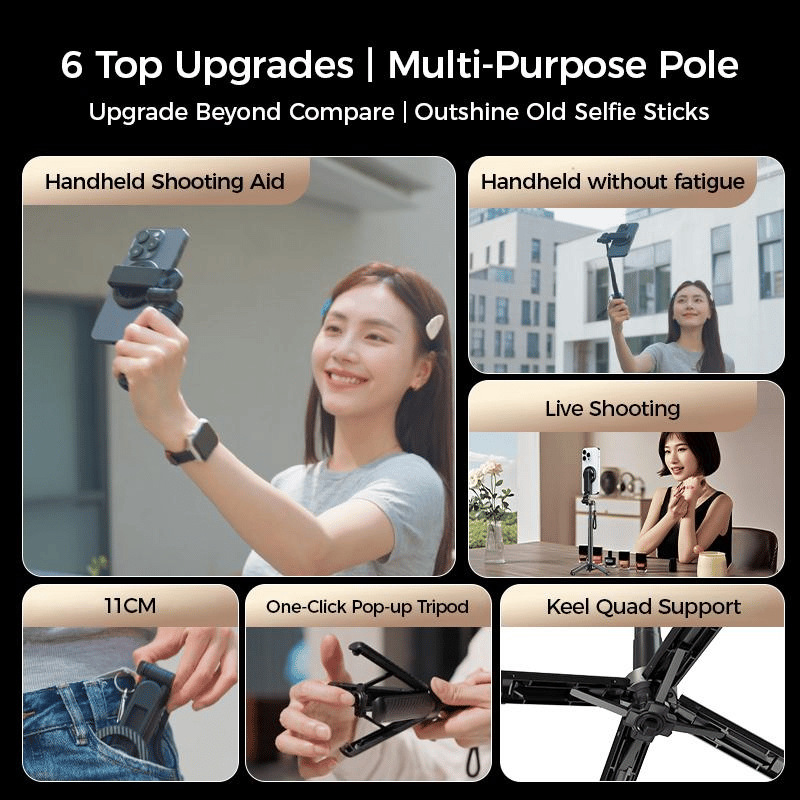 🏆 Vendita calda 50% OFF✨4-in-1 Bastone selfie magnetico multifunzionale con rotazione a 360°