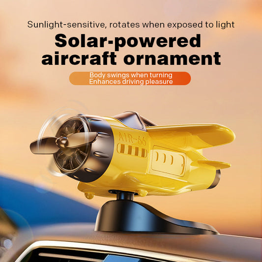 Décorations pour voiture en forme d’avion alimentées à l’énergie solaire
