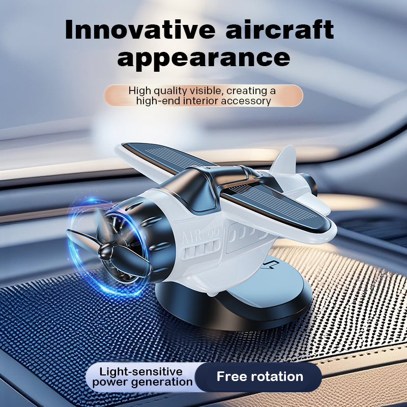 Décorations pour voiture en forme d’avion alimentées à l’énergie solaire