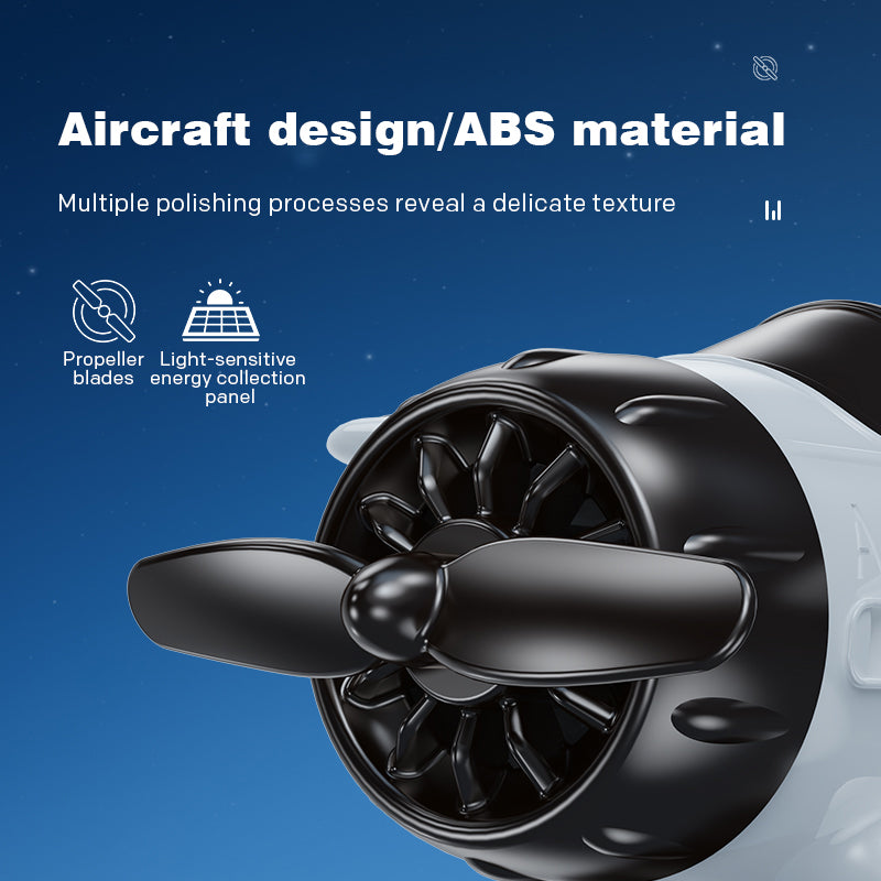 Décorations pour voiture en forme d’avion alimentées à l’énergie solaire