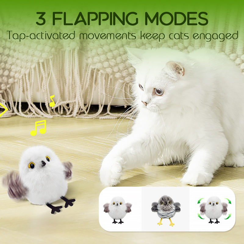 Jouet interactif réaliste en forme d'oiseau pour chats