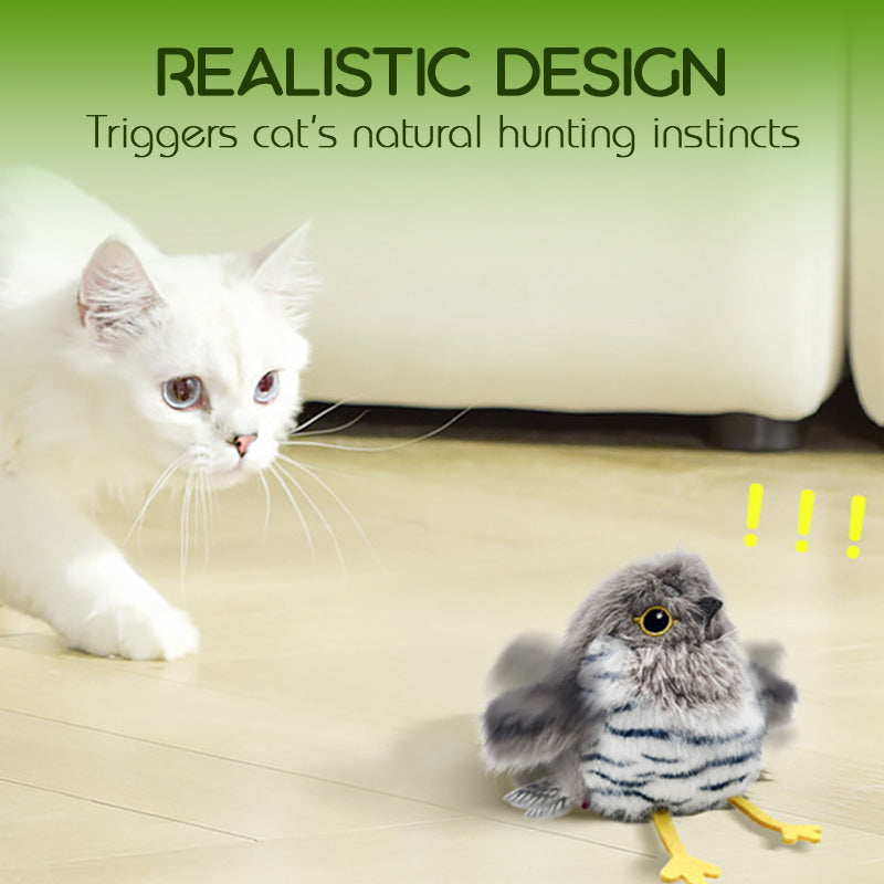Jouet interactif réaliste en forme d'oiseau pour chats