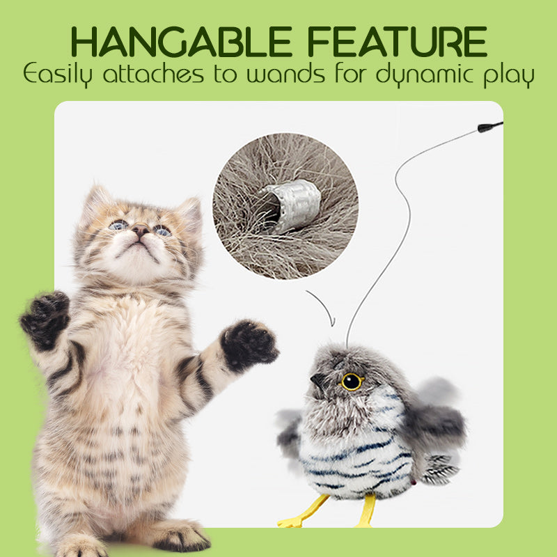 Jouet interactif réaliste en forme d'oiseau pour chats