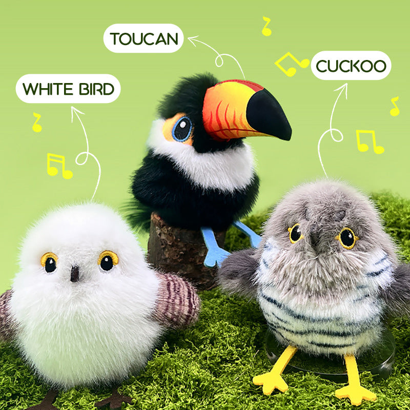 Jouet interactif réaliste en forme d'oiseau pour chats