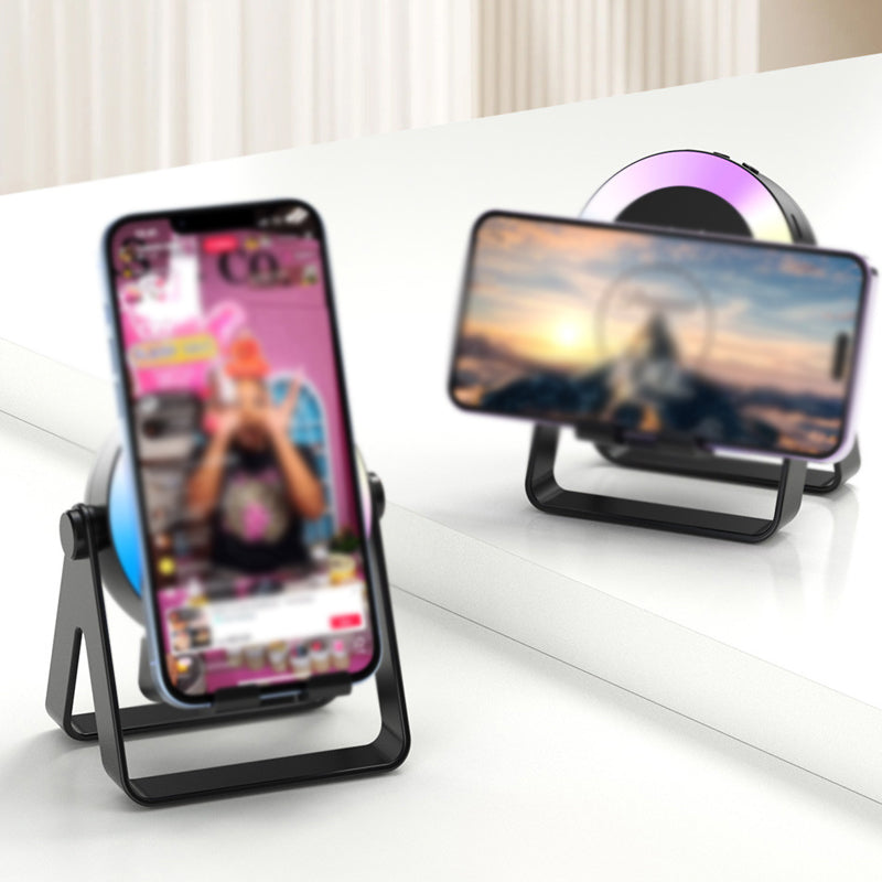 Support multifonction 4 en 1 pour téléphone avec haut-parleur Bluetooth