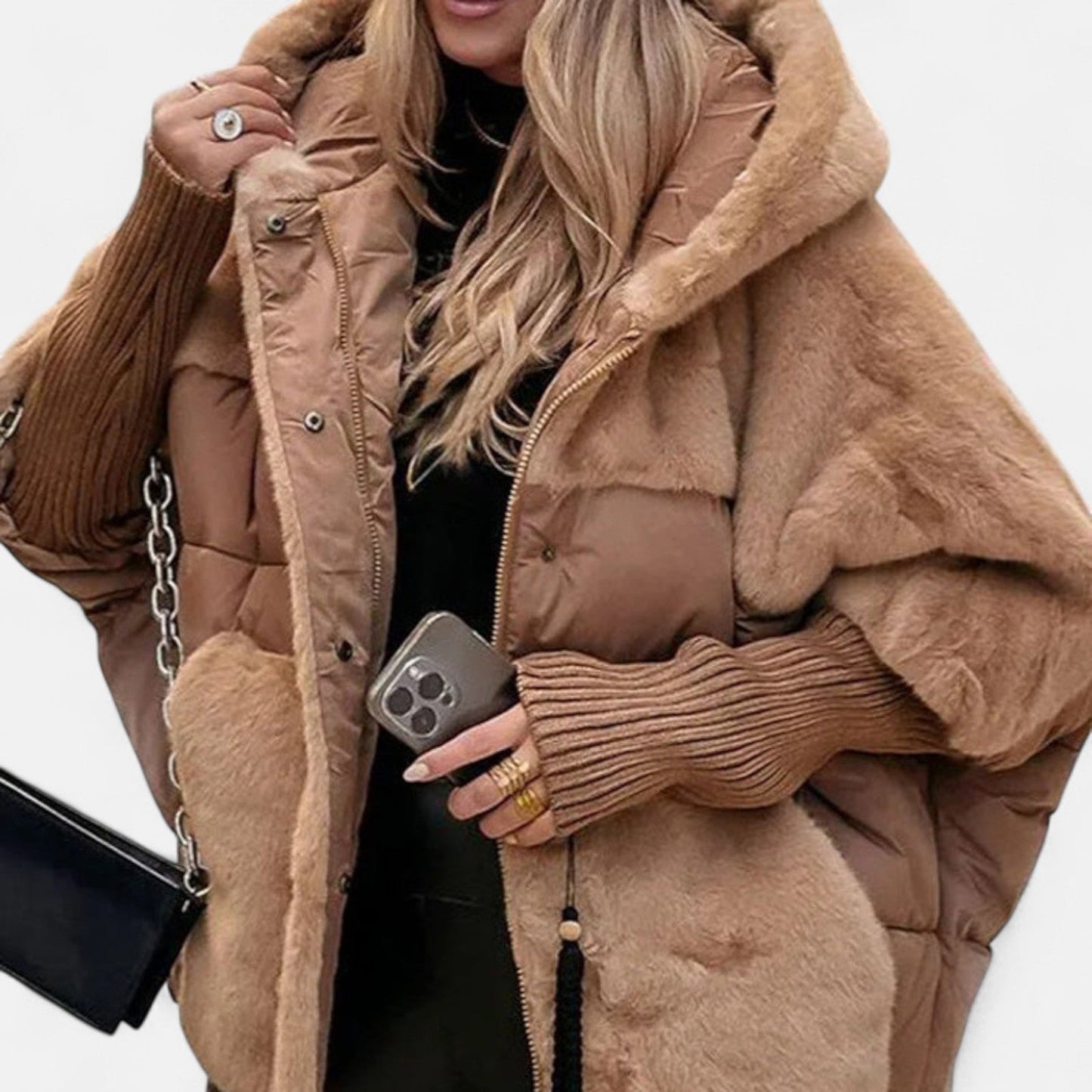 Asia   -  giacca invernale avvolgente con eco pelliccia